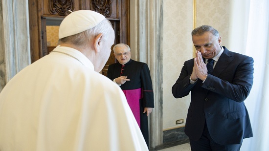 رئيس الوزراء العراقي مصطفى الكاظمي يتعهد لبابا الفاتيكان على ترسيخ حقوق المسيحيين العراقيين 
