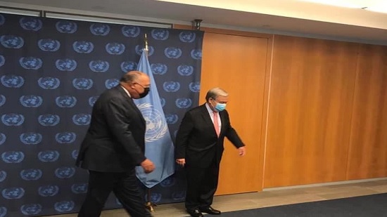 وزير الخارجية يلتقي بسكرتير عام الأمم المتحدة في نيويورك بشأن سد النهضة
