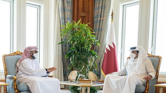 أمير قطر يستقبل مستشار الامن الوطني الإماراتي