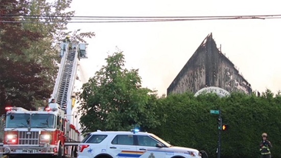 الشرطة الكندية تلقى القبض على المتهمه بحرق كنيسة مارجرجس للأقباط الأرثوذكس بكولومبيا