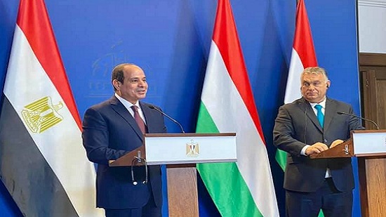 الرئيس عبد الفتاح السيسي خلال المؤتمر الصحفي مع رئيس الوزراء المجري