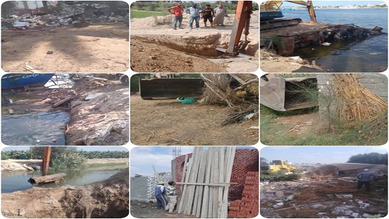  إزالة حالات تعدي على النيل و ٤ قرارات مباني على مساحة ٧٤٠ م٢ بالبحيرة 