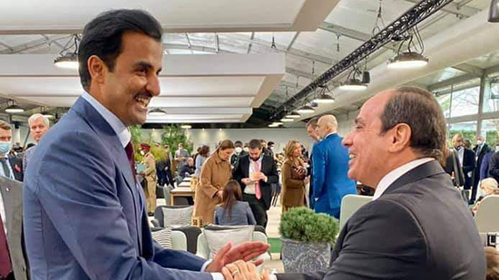 الرئيس السيسي يلتقي امير قطر في اطار قمة التغيير المناخي 