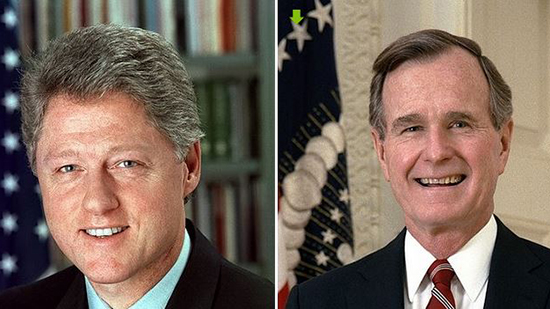 انتخاب بيل كلينتون رئيسًا للولايات المتحدة بعد تغلبه على الرئيس جورج بوش