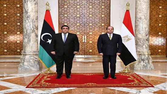 السيد الرئيس عبد الفتاح السيسي اليوم بقصر الاتحادية السيد محمد المنفي، رئيس المجلس الرئاسي الليبي،