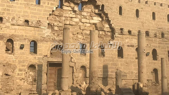 مونيكا حنا تفضح وتحمل وزارة الاثار مسئولية انهيار سور كنيسة الدير الابيض بسوهاج