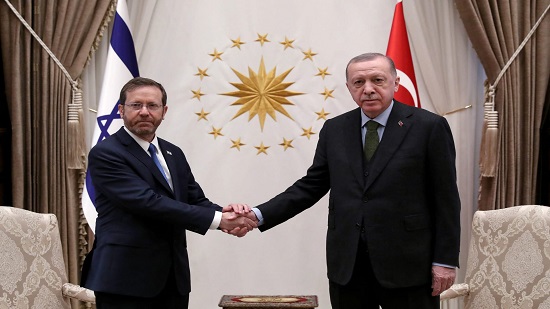 استقبال أردوغان لرئيس اسرائيل