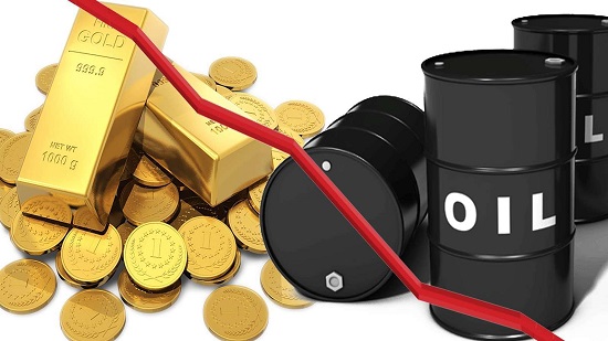 تراجع كبير فى أسعار النفط والذهب 