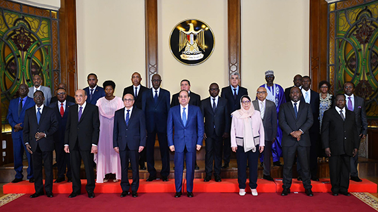 الرئيس السيسي يستقبل رؤساء مجالس الدولة والمحاكم الإدارية الأفارقة