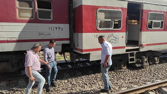 خروج قطار شربين - طنطا عن القضبان بمحطة بلقاس دون إصابات