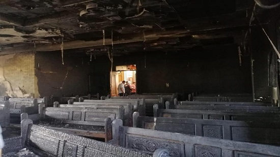  ايبارشية شرق النيل: طفلين سبب حريق كنيسة الانبا بيشوى بسبب اللهو بالشموع