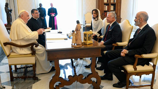  البابا فرنسيس يستقبل العاهل الأردني