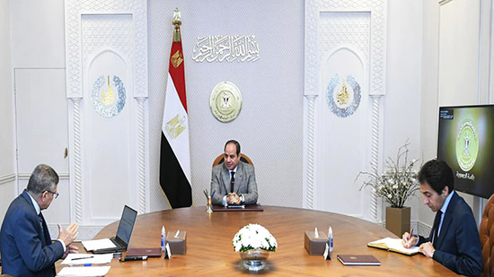 الرئيس عبد الفتاح السيسي مع الفريق أسامة ربيع 