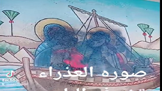  فيديو:مجهولون يشوهون ملامح أيقونات العذراء والمسيح فى مدخل طريق دير درنكة بأسيوط 
