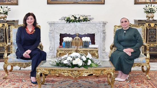  انتصار السيسي تناقش مع السيدة الأولى بكرواتيا ملفات الحماية الاجتماعية التي تتبناها الدولة المصرية